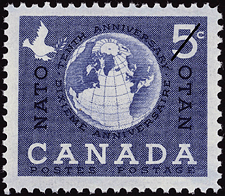 Timbre de 1959 - OTAN, Dixième anniversaire - Timbre du Canada